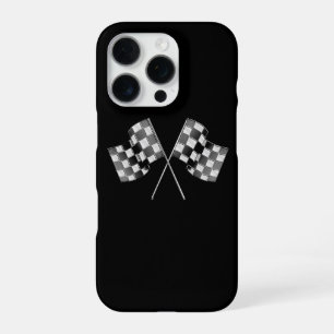 Coque iPhone 16 Pro Indicateurs de course Chrome sur noir
