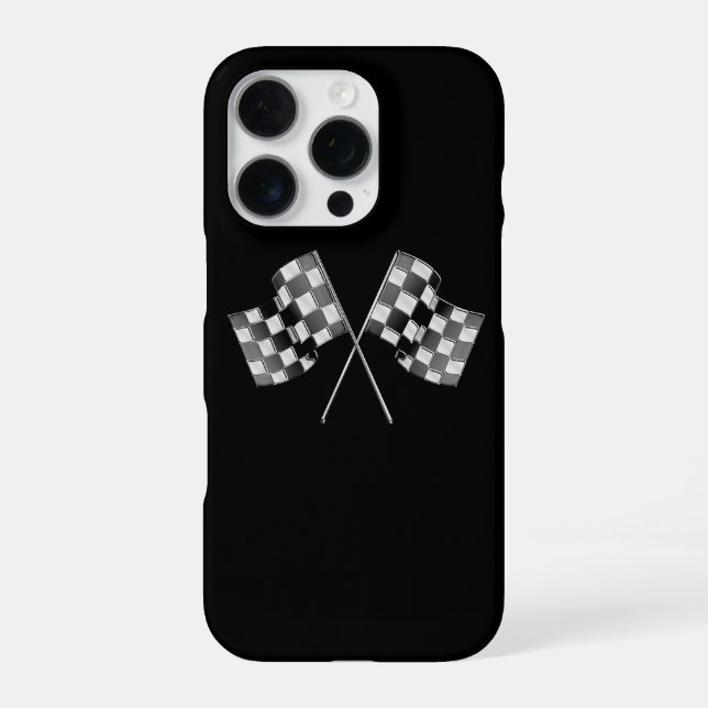 Coque iPhone Indicateurs de course Chrome sur noir (Verso)