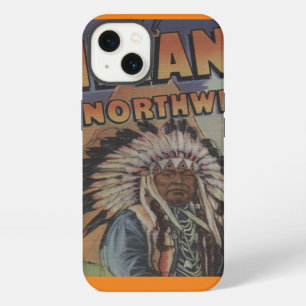 Etui iPhone 13 Indien du Nord-Ouest - Chef indien et tipi