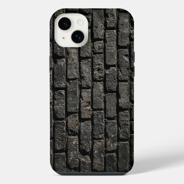 Coque iPhone Industrial Black Brick Wall Texture iPhone Case (Verso)