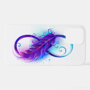 Coque iPhone 12 Pro Infini avec plume violette