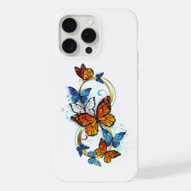 Coque iPhone Infini de papillons monarques (Verso)