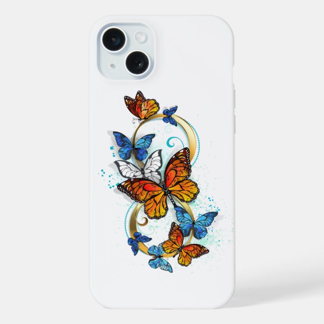 Coque iPhone Infinité de papillons monarques (Verso)