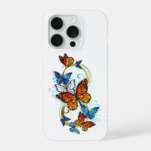 Coque iPhone 15 Pro Infinité de papillons monarques