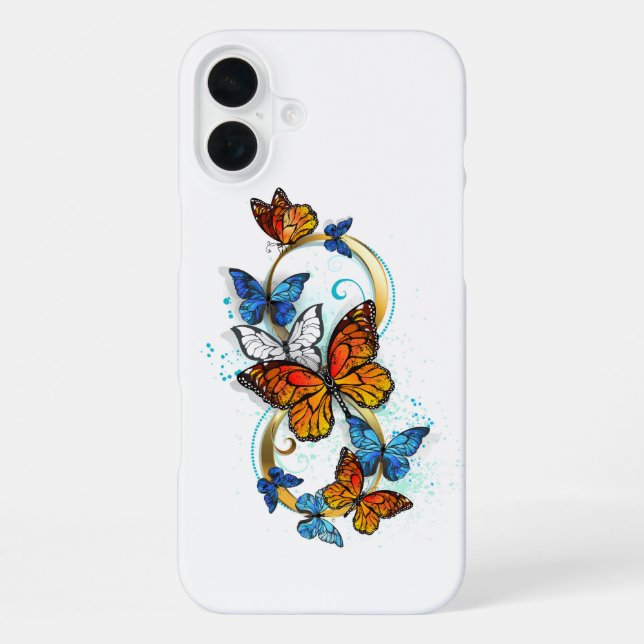 Coque iPhone Infinité de papillons monarques (Verso)