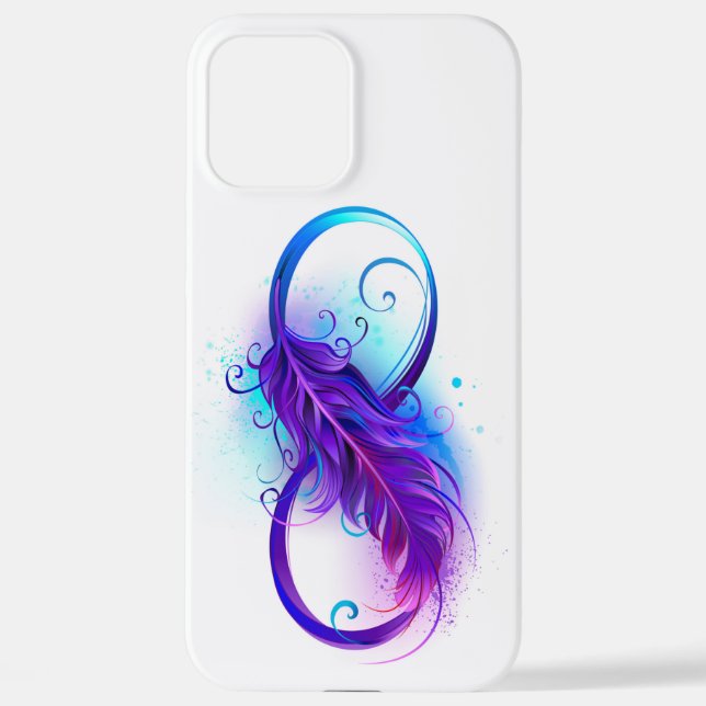 Coque iPhone Infinity with purple feather (Verso)