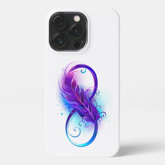 Coque iPhone Infinity with purple feather (Verso)