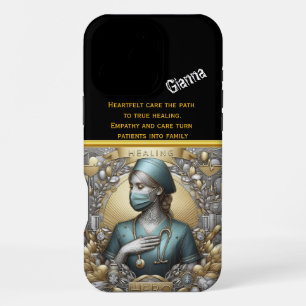 Coque iPhone 16 Pro Max Infirmière praticienne montre de la force dans la 