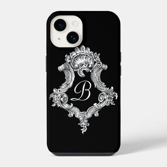 Coque iPhone Initiale de monogramme personnalisée (Verso)