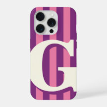 Initiale Personnalisée Gras, Rayure Violette et Ro