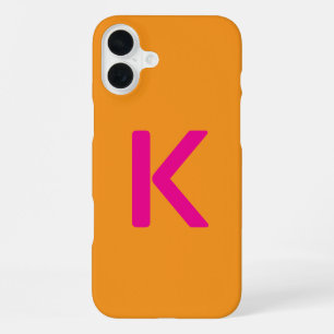 Coque iPhone 16 Plus Initiales de lettre de monogramme couleur personna