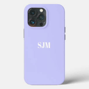 Etui iPhone 13 Pro Initiales de monogramme personnalisé lilas lavande