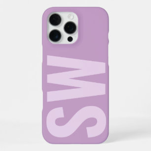 Coque iPhone 16 Pro Max Initiales de nom modernes lilac violet monogramme