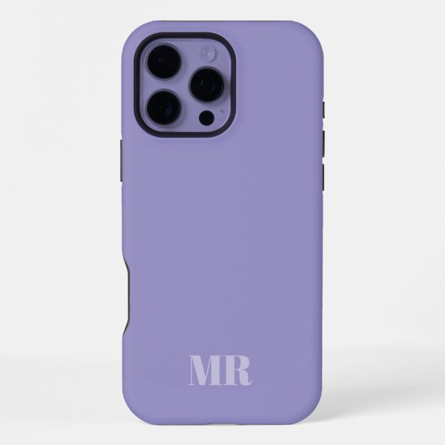 Coque iPhone initiales du nom du monogramme violet clair (Verso)