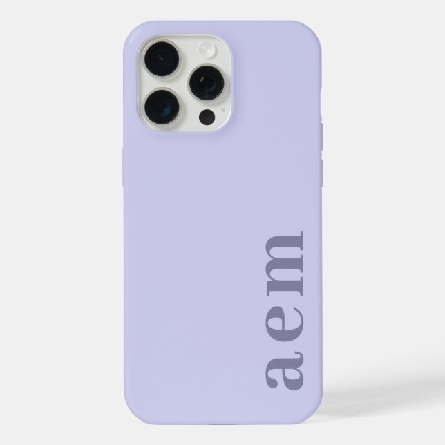 Coque iPhone Initiales Monogramme Latéral Heather Bleu Minimali (Verso)
