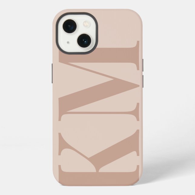 Coque iPhone Initiales monogrammes personnalisées boho blush mi (Verso)