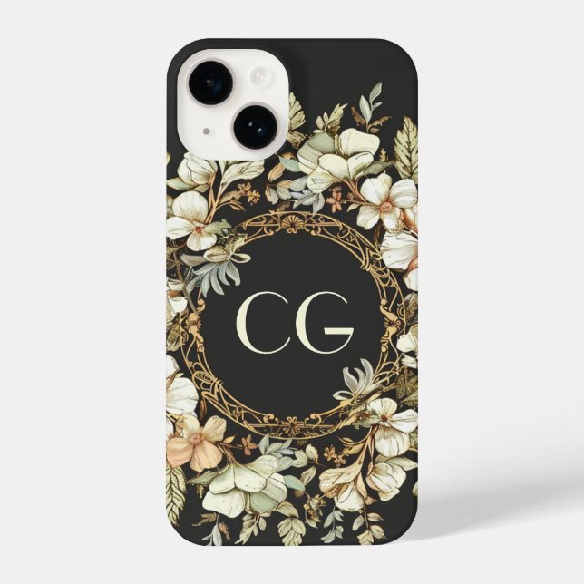 Coque iPhone Initiales Monogrammes personnalisées, boîtier de t (Verso)