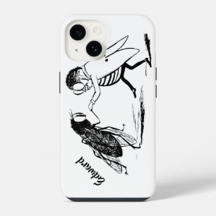 Coque Pour iPhone 14 Insectes vintage dansant ; mouche bleue