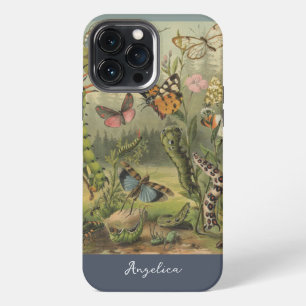 Etui iPhone 13 Pro Max Insectes Vintage Personnalisés Belles Créatures 