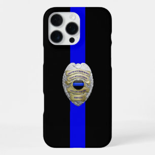 Coque iPhone 16 Pro Max Insigne de police Greater Love Thin Blue Line