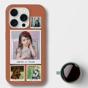 Coque iPhone 15 Pro Instagram Memories Collage 4 photo Topaz Orange