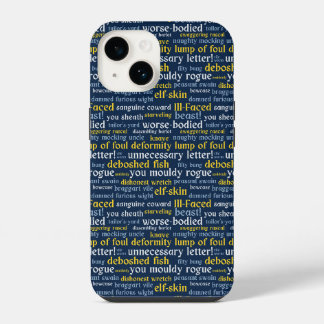 Coque Pour iPhone 14 Insulte de Shakespeare en bleu, littérature classi