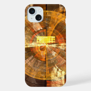 Coque iPhone 15 Plus Intégrité Radial Art Abstrait dans des Tons Dorés