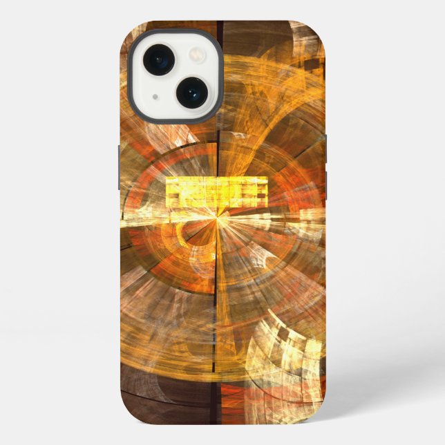 Coque iPhone Intégrité Radial Art abstrait dans des tons dorés  (Verso)