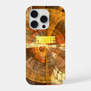 Coque iPhone 15 Pro Intégrité Radial Art Abstrait dans des Tons Dorés 