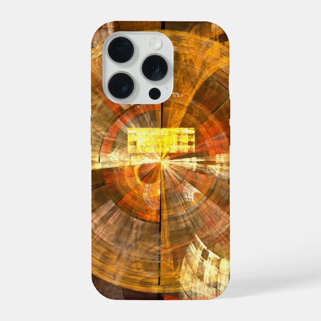 Coque iPhone Intégrité Radial Art Abstrait dans des Tons Dorés  (Verso)