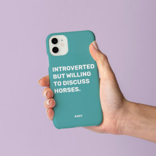 Etui iPhone 13 Introverti drôle mais prêt à discuter des chevaux