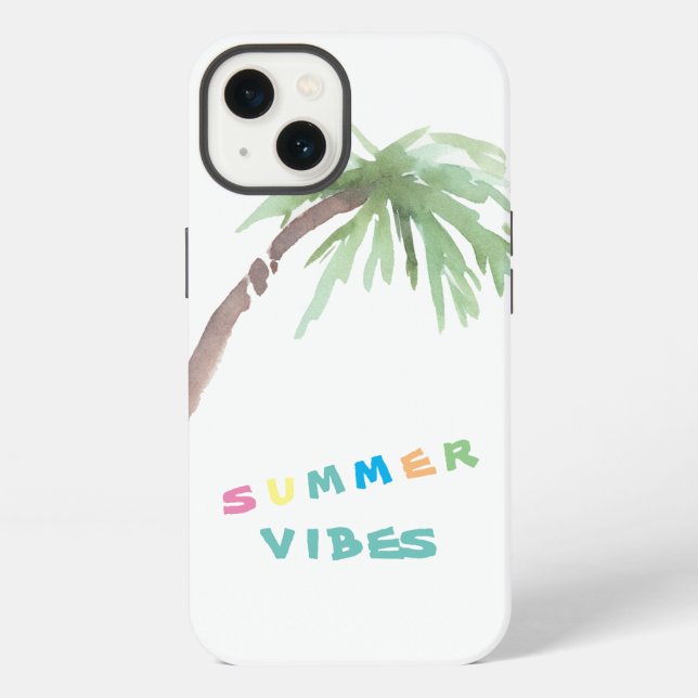 Coque iPhone iPhone 13 Vibes été Palm Tree (Verso)