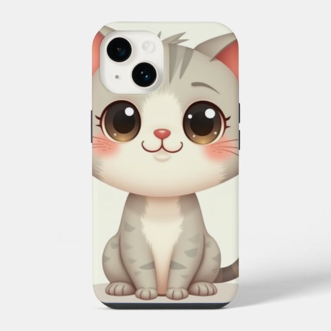 Coque iPhone iPhone 14 Coques (un chat mignon) (Verso)