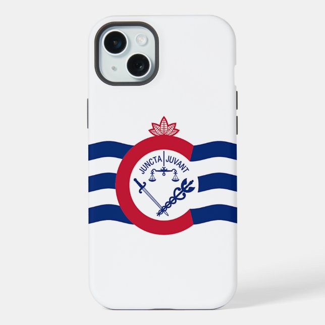 Coque iPhone iPhone 15 Plus Coque-Mate, drapeau Cincinnati (Verso)