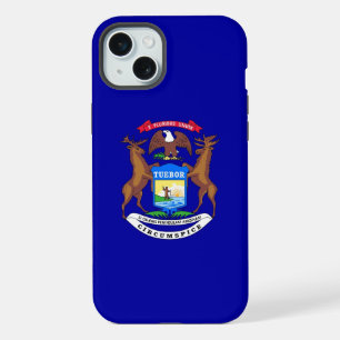 Coque iPhone 15 Plus iPhone 15 Plus Coque-Mate, drapeau du Michigan