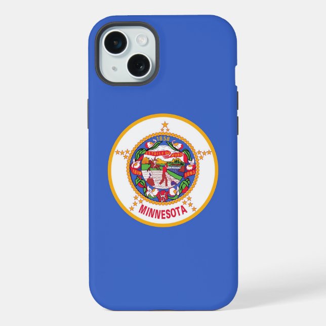 Coque iPhone iPhone 15 Plus Coque-Mate, drapeau du Minnesota (Verso)