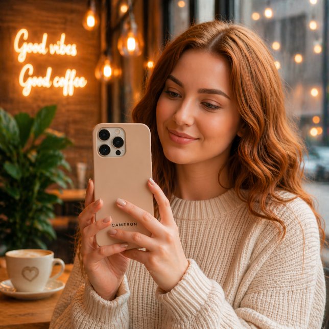 Coque iPhone iPhone 16 Pro beige personnalisé (Créateur téléchargé)