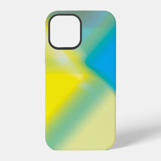 Coque iPhone 12 Iphone Abstrait jaune et bleu turquoise 12 