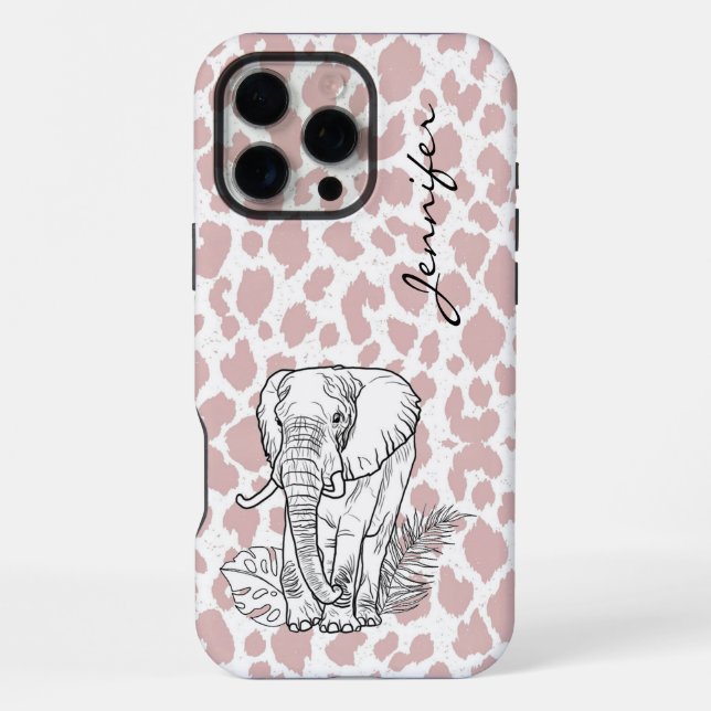 Coque iPhone iPhone bleu rose éléphant (Verso)