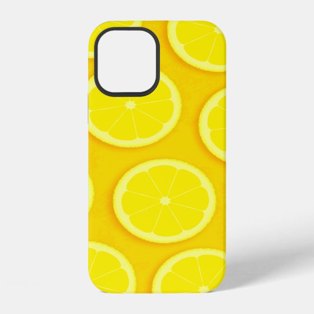 Coque iPhone Iphone graphique jaune vif à tranche de citron (Verso)
