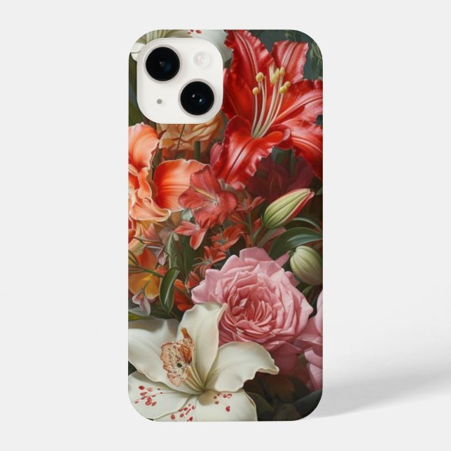Coque iPhone iPhoneCase à fleurs vintage 14 (Verso)