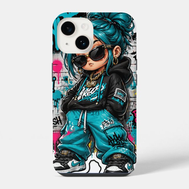 Coque iPhone IPhones recouverts de fille Chibi Hip-Hop (Verso)