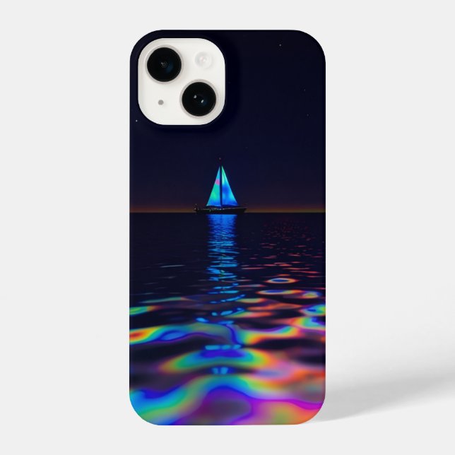 Coque iPhone Iridescent boat phone case  (Verso)