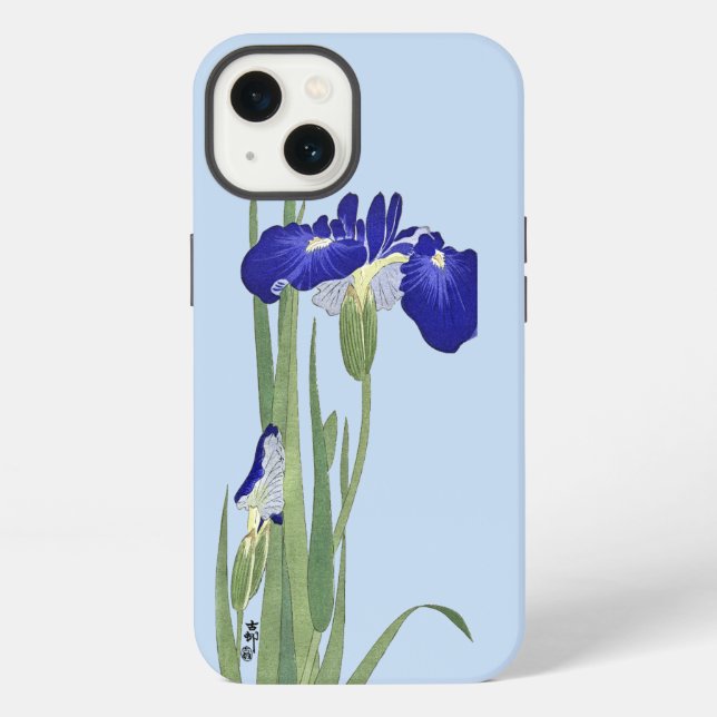 Coque iPhone Iris bleus par Ohara Koson (Verso)