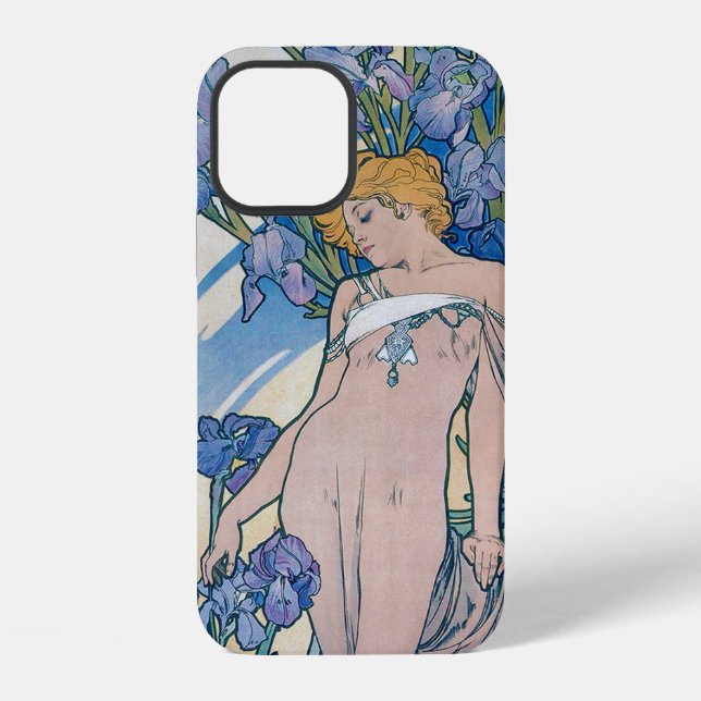 Coque iPhone Iris (Quatre Fleurs), Alphonse Mucha (Verso)