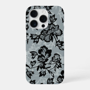 Coque iPhone 16 Pro Iwalani Vintage Hawaiian Charcoal Grey Floral