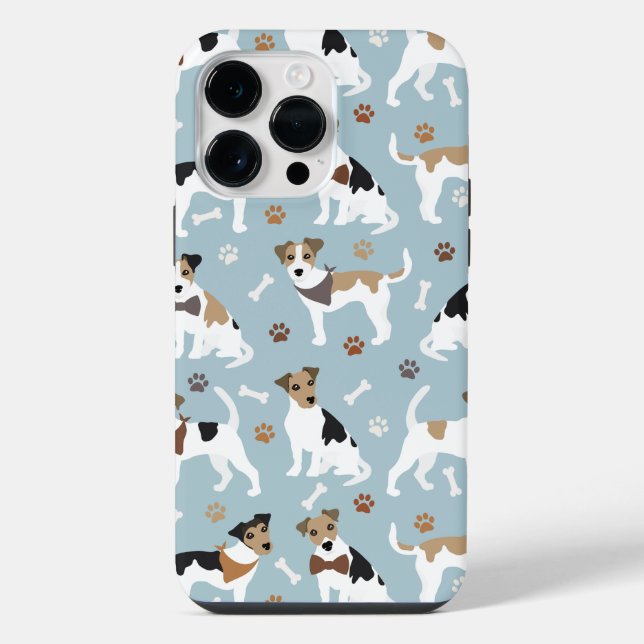 Coque iPhone Jack Russell Terrier Patrouilles et os (Verso)