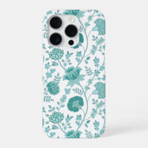 Coque iPhone 16 Pro Jacobean Floral Big Motif Tee sur blanc