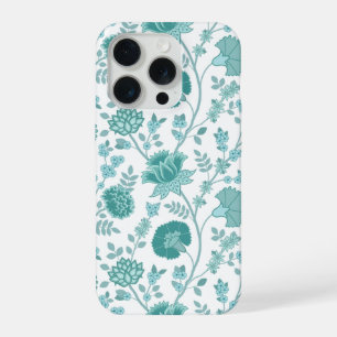 Coque iPhone 15 Pro Jacobean Floral Big Motif Tee sur blanc
