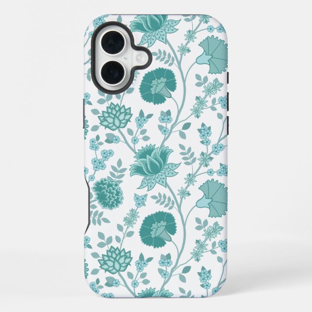 Coque iPhone Jacobean Floral Big Motif Tee sur blanc (Verso)